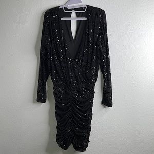 Black sequence fashionova long sleeve mini dress